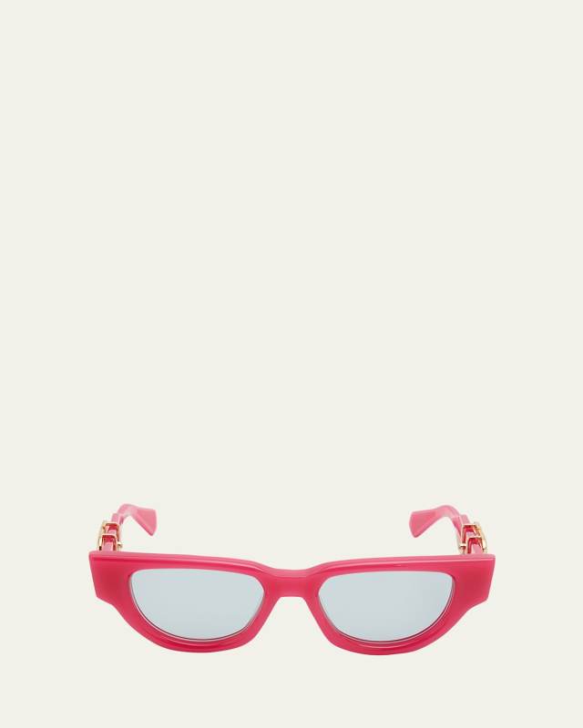Due Acetate & Titanium Cat-Eye Sunglasses